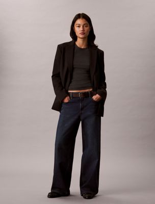 jean baggy low rise blue pour femmes calvin klein jeans