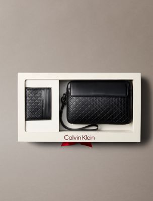 portatarjetas y bolsillo con logo estampado por toda la superficie black de hombres calvin klein