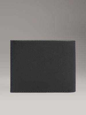 black leather rfid billfold wallet for men calvin klein