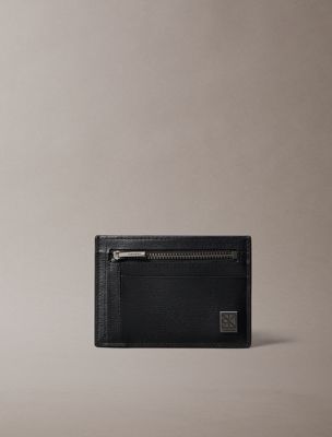 porte-cartes texturé avec logo emblématique black pour hommes calvin klein