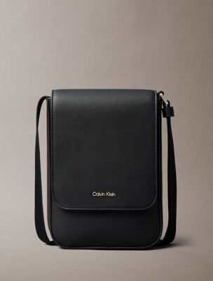 black logo crossbody phone wallet bag for men calvin klein