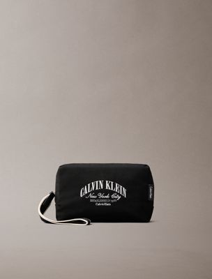 black logo graphic pouch for men calvin klein
