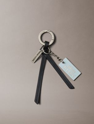 grey script logo key fob for men calvin klein