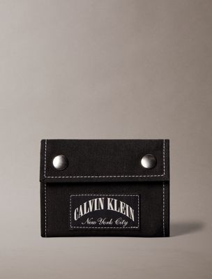 portefeuille 3 volets blason traditionnel black pour hommes calvin klein