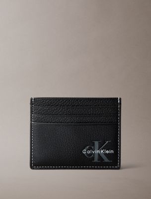 black monologo card holder for men calvin klein