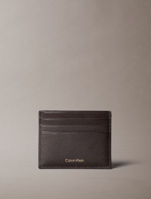 porte-cartes en cuir black pour hommes calvin klein