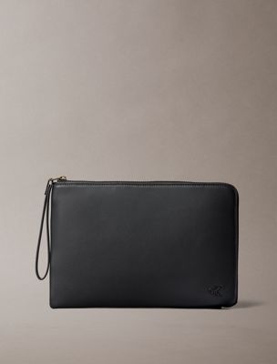 black monogram pouch for men calvin klein