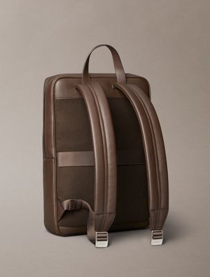 brown square backpack for men calvin klein
