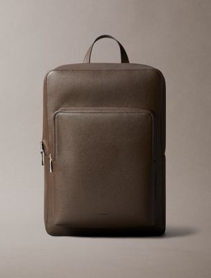 brown square backpack for men calvin klein