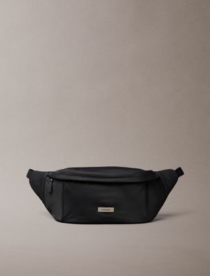 black water-repellent nylon bum bag for men calvin klein