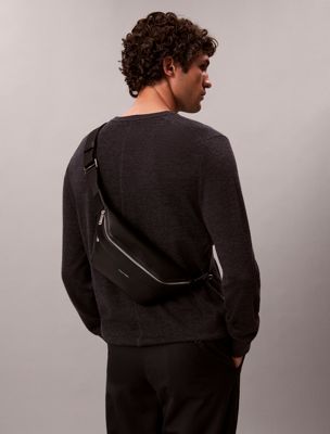 marsupio micro martellato black da uomini calvin klein