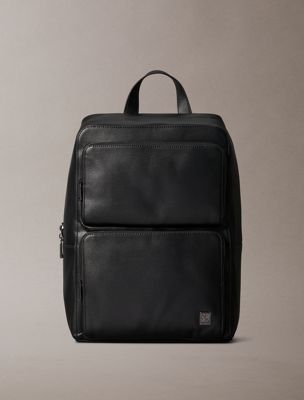 mochila slim saffiano logo emblemático black de hombres calvin klein