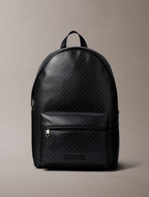 mochila de lona revestida con logo emblemático black de hombres calvin klein