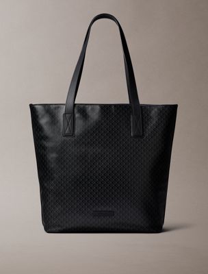 black allover emblem logo tote bag for men calvin klein