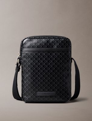 black allover emblem logo reporter bag for men calvin klein