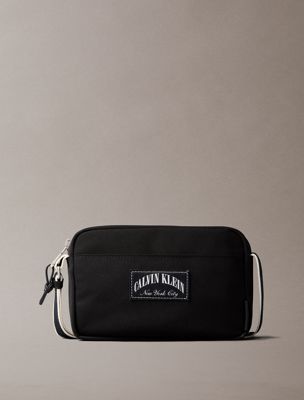 black heritage logo crossbody camera bag for men calvin klein