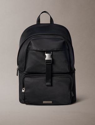 black nylon round backpack for men calvin klein