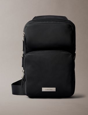 black nylon sling bag for men calvin klein
