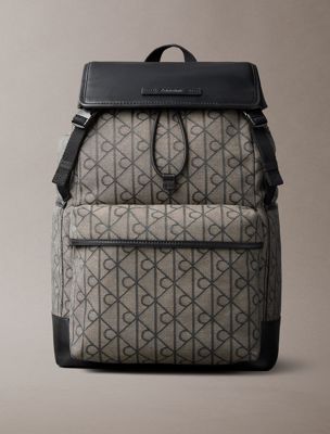 multi water repellent logo jacquard backpack for men calvin klein