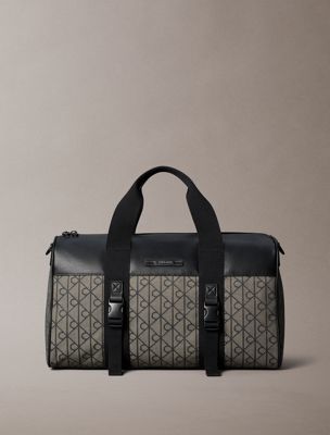 multi emblem jacquard duffle bag for men calvin klein