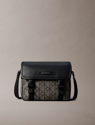 multi emblem jacquard small messenger bag for men calvin klein