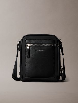 black crossbody reporter bag for men calvin klein