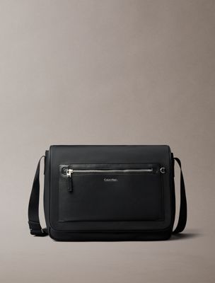 black laptop messenger bag for men calvin klein