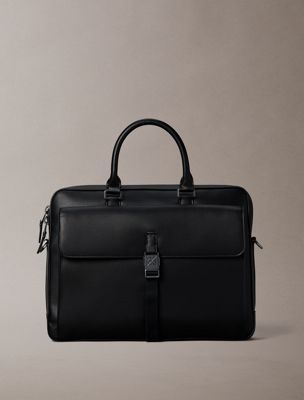 black emblem logo commuter bag for men calvin klein