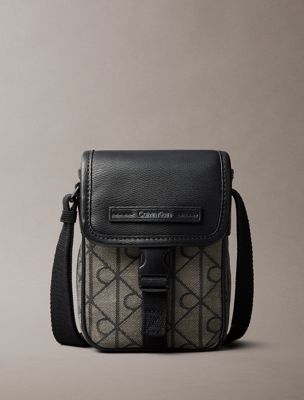 multi emblem jacquard reporter bag for men calvin klein