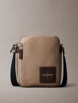 brown monologo reporter bag for men calvin klein