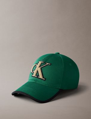 berretto da baseball con monogramma testurizzato green da uomini calvin klein