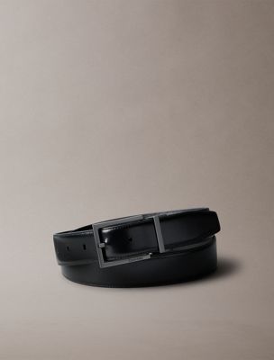 black reversible full-grain leather belt for men calvin klein