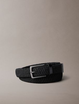 black braided logo tip belt for men calvin klein