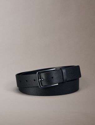 cintura in pelle pieno fiore martellata black da uomini calvin klein
