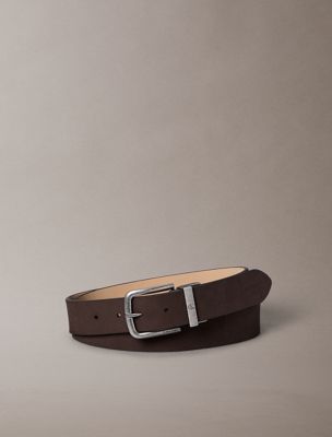 brown gürtel aus vollnarbenleder für herren - calvin klein