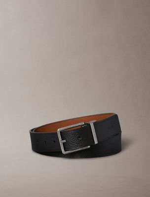 black reversible leather belt for men calvin klein