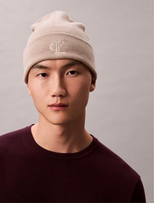chateau gray muts met signature logo voor heren - calvin klein