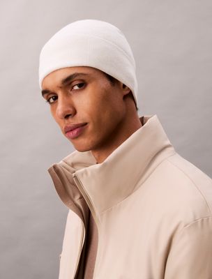 bonnet avec logo emblématique lily white aop pour hommes calvin klein