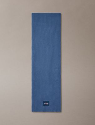 blue signature logo scarf for men calvin klein