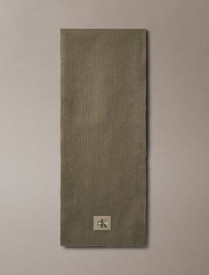 grey signature logo scarf for men calvin klein