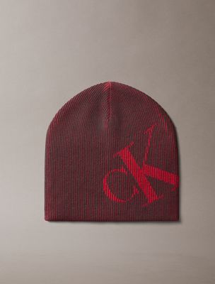 bonnet avec logo graphique burgundy pour hommes calvin klein
