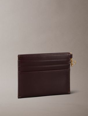 porta carte in pelle con zip fudge da donne calvin klein