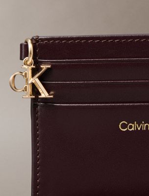 porta carte in pelle con zip fudge da donne calvin klein