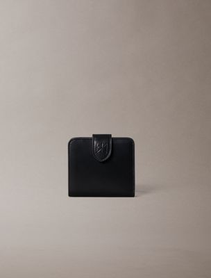 black square nappa leather rfid wallet for women calvin klein