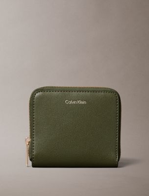 green foil logo square zip wallet for women calvin klein