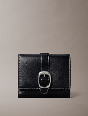 cartera rfid 2 en 1 con tarjetero black de mujeres calvin klein