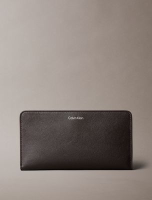 portefeuille avec logo métallisé black pour femmes calvin klein