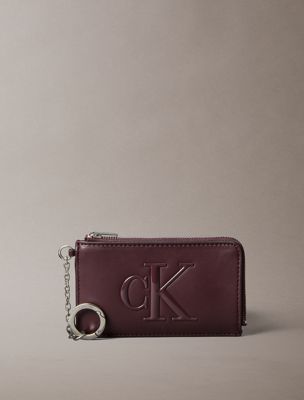 brown rfid cardholder key fob bag charm for women calvin klein