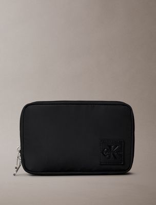 black hangar makeup bag for women calvin klein