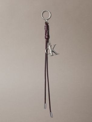 breloque sac avec pampille nouée et logo black pour femmes calvin klein